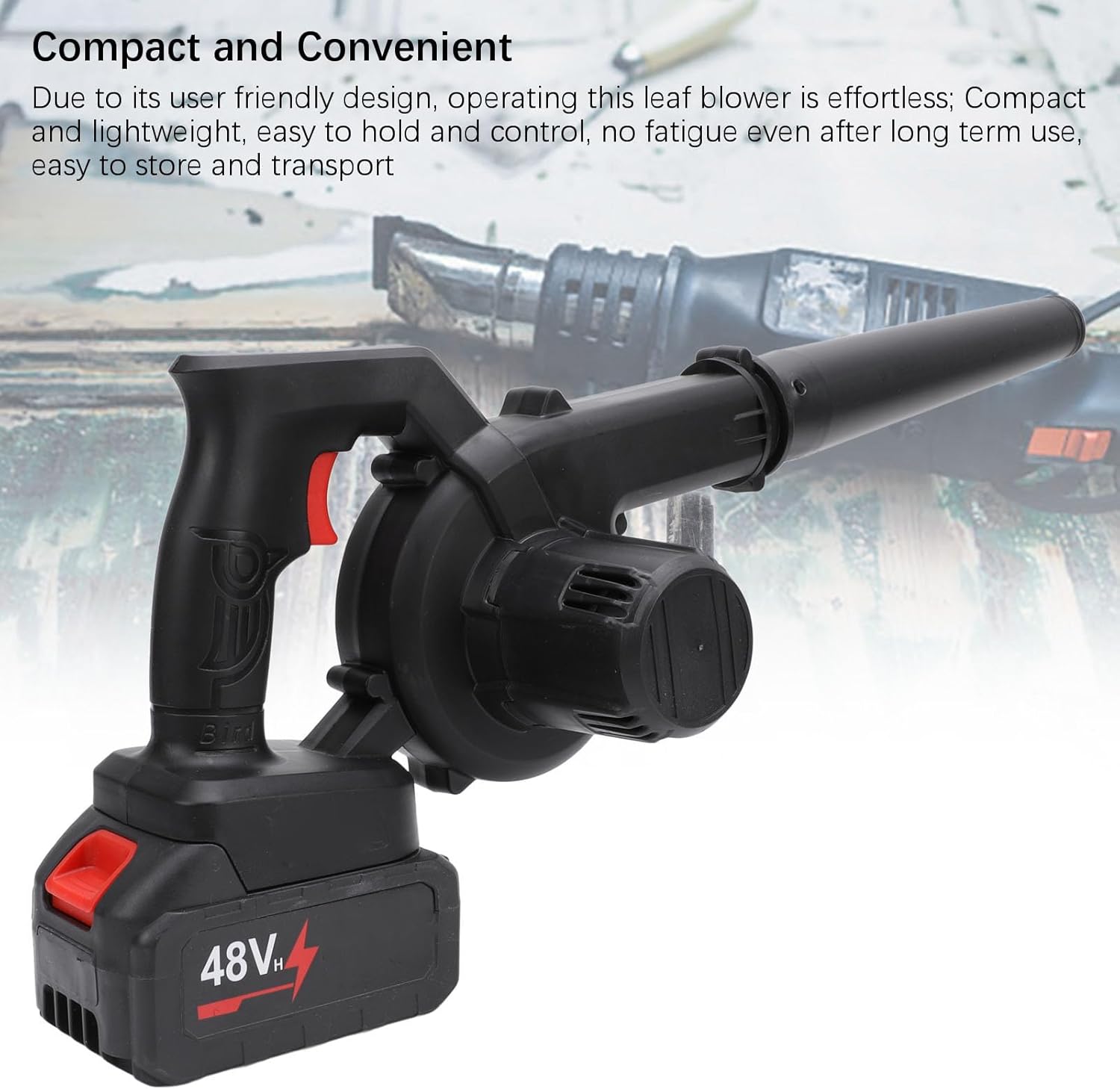 Cordless Leaf Blower, Electric Leaf Blower Handheld Leaf Blower Cleaner with Battery and Charger High Power Leaf Cleaner Vacuum Hose and Nozzle Tool Kit for Patio, Garden, House