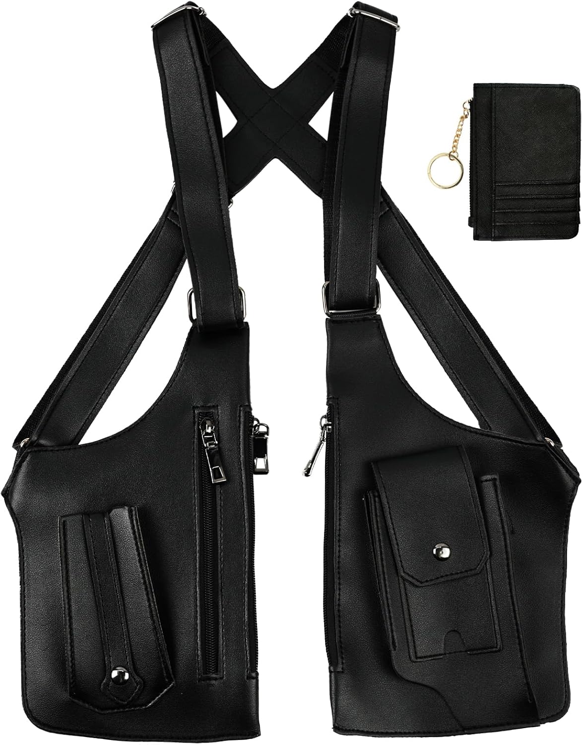 Double Shoulder Armpit Bag for Men Chest Holster Shoulder Bag Man Bag Anti-Theft Underarm Wallet Pocket