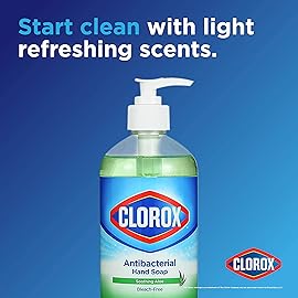 CLOROX Antibacterial Liquid Hand Soap with Pump, Soothing Aloe Scent - Scented Hand Wash, Liquid Soap for Bathroom or Kitchen - Washes Away Dirt from Hands and Keeps Them Soft, 16 Fl Oz