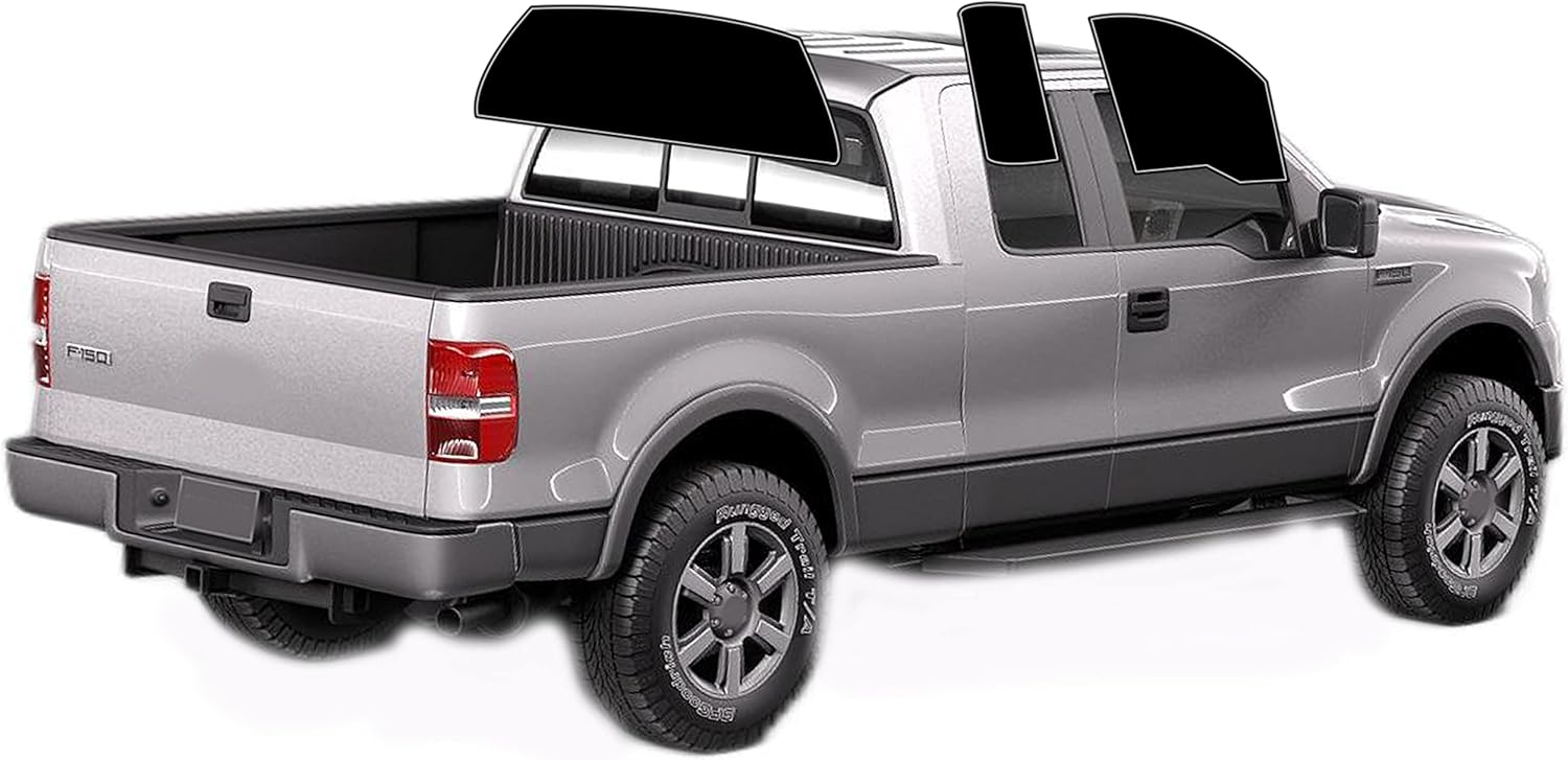 AUTOTEK Precut All Sides Windows Tint Film Cars Sun Blocking Protection Privacy Anti Shatter Glass Film Any Tint Shade kit for Ford F150 Extended Cab 2004-2008