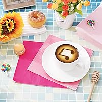 Vista 4 de Whaline Servilletas rosas para el día de San Valentín, 6.5 x 6.5 pulgadas, 3 colores, servilletas de papel desechables con temática rosa