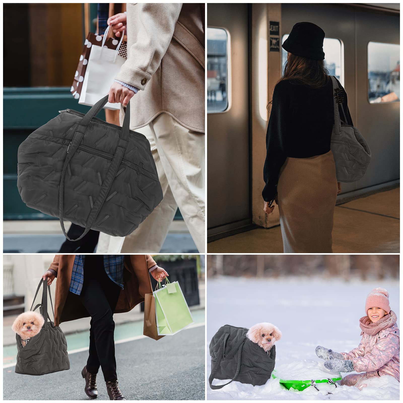 A 4 Pet Bolsa para perros y gatos, lavable con cremallera, bolsa de transporte para perros pequeños y medianos, cachorros, M: 35 x 22 x 30 cm, color negro