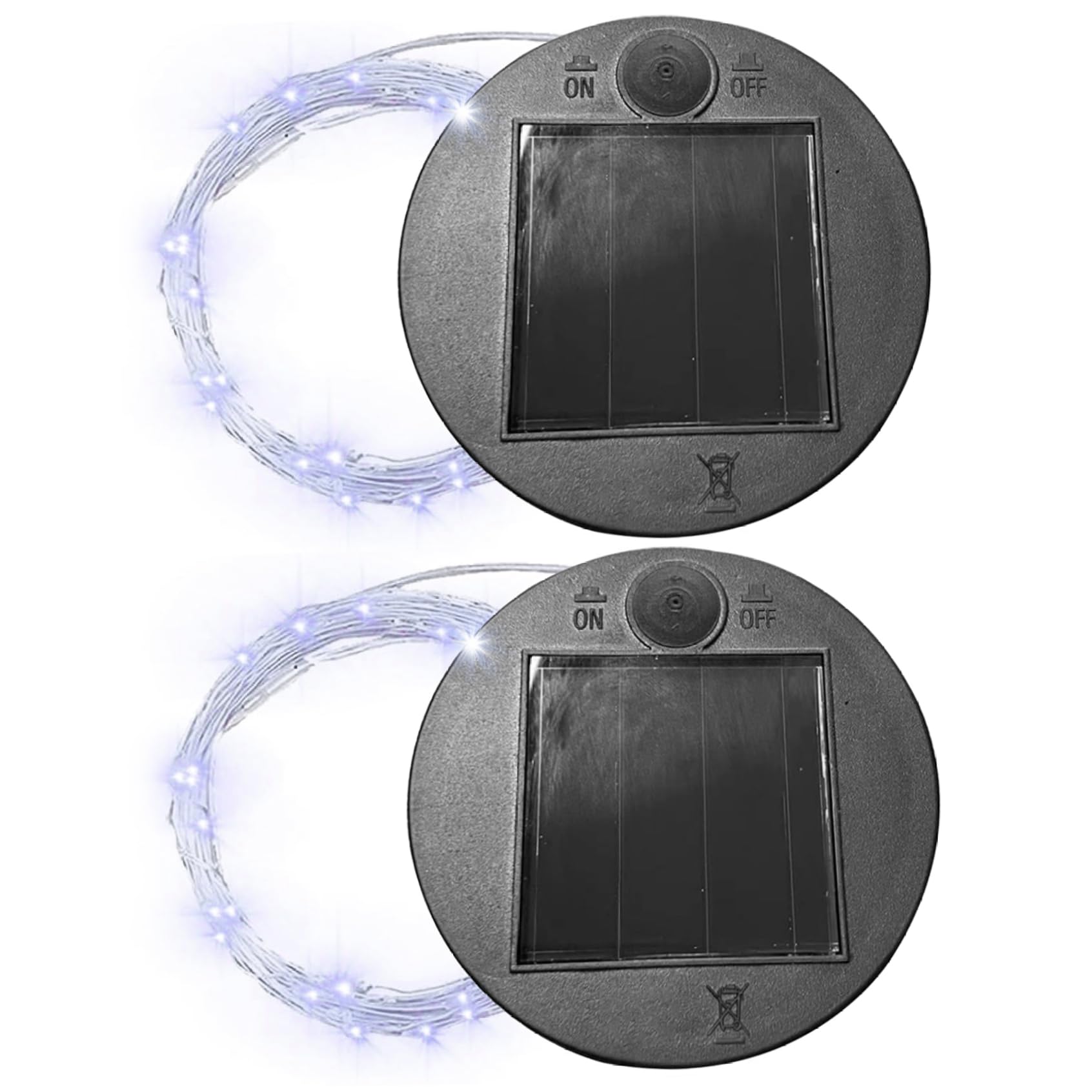 Dbvnnsy 2.76" Solar Light Replacement Top with String Light, DIY Cool White LED Solar Parts for Lanterns, Watering Cans & Outdoor Decor