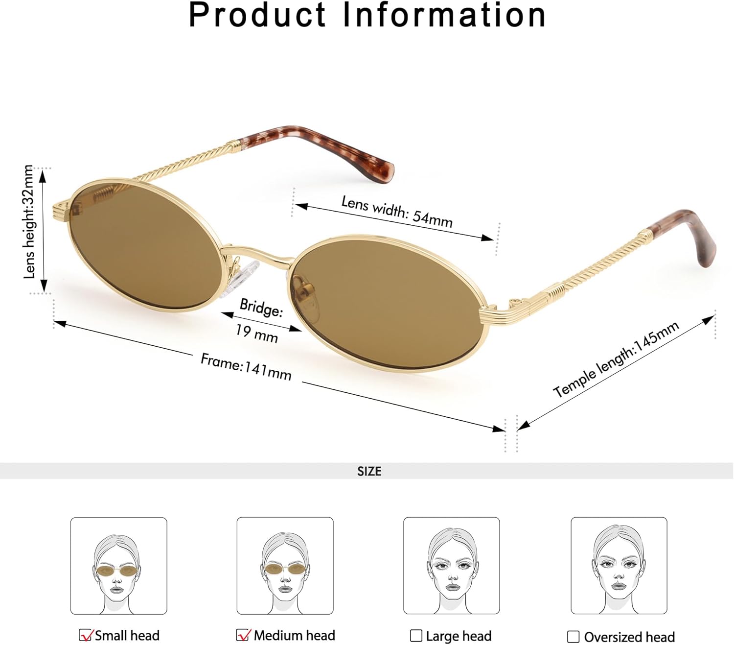 Retro Oval Cat Eye Sunglasses for Women Y2k Trendy Narrow 90s Sunnies Designer Sun Glasses AP3721 - Image 4