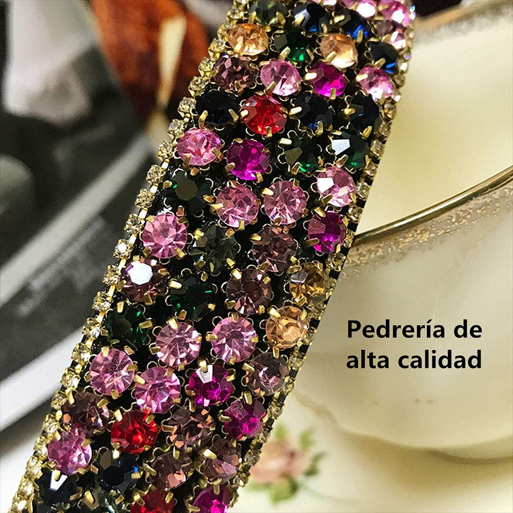 Cerchietto Per Capelli Con Nodo Arcobaleno E Strass – Largo 6cm – Per Donne E Ragazze – Colore Blu - 5