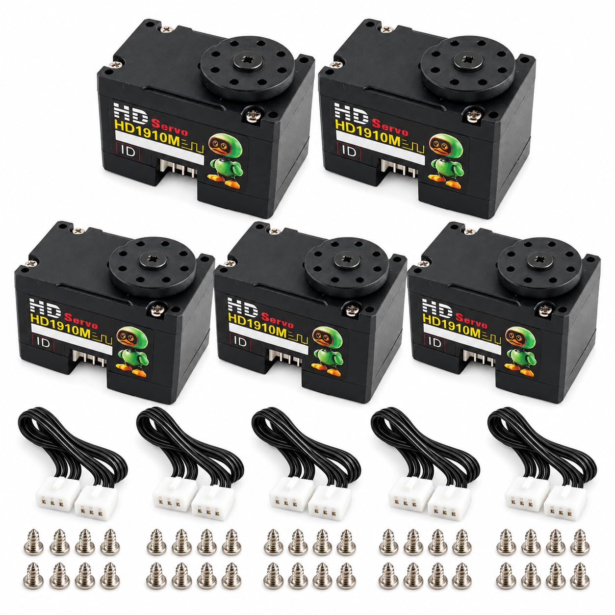 FEETECH HD1910M TTL Bus Servo 360° Dual Shaft for MicroDuck, 5 Pack