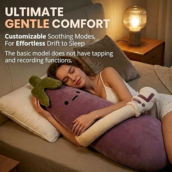 Eggplant Pillow Hug Sleep Patting Plush Pillow for Adults Smart Rc Pat Arm Partner Comfort for Side Sleepers Ultimate Sleeping Throw Bed Couch Washable Buddy Decorative(Basic,Large)