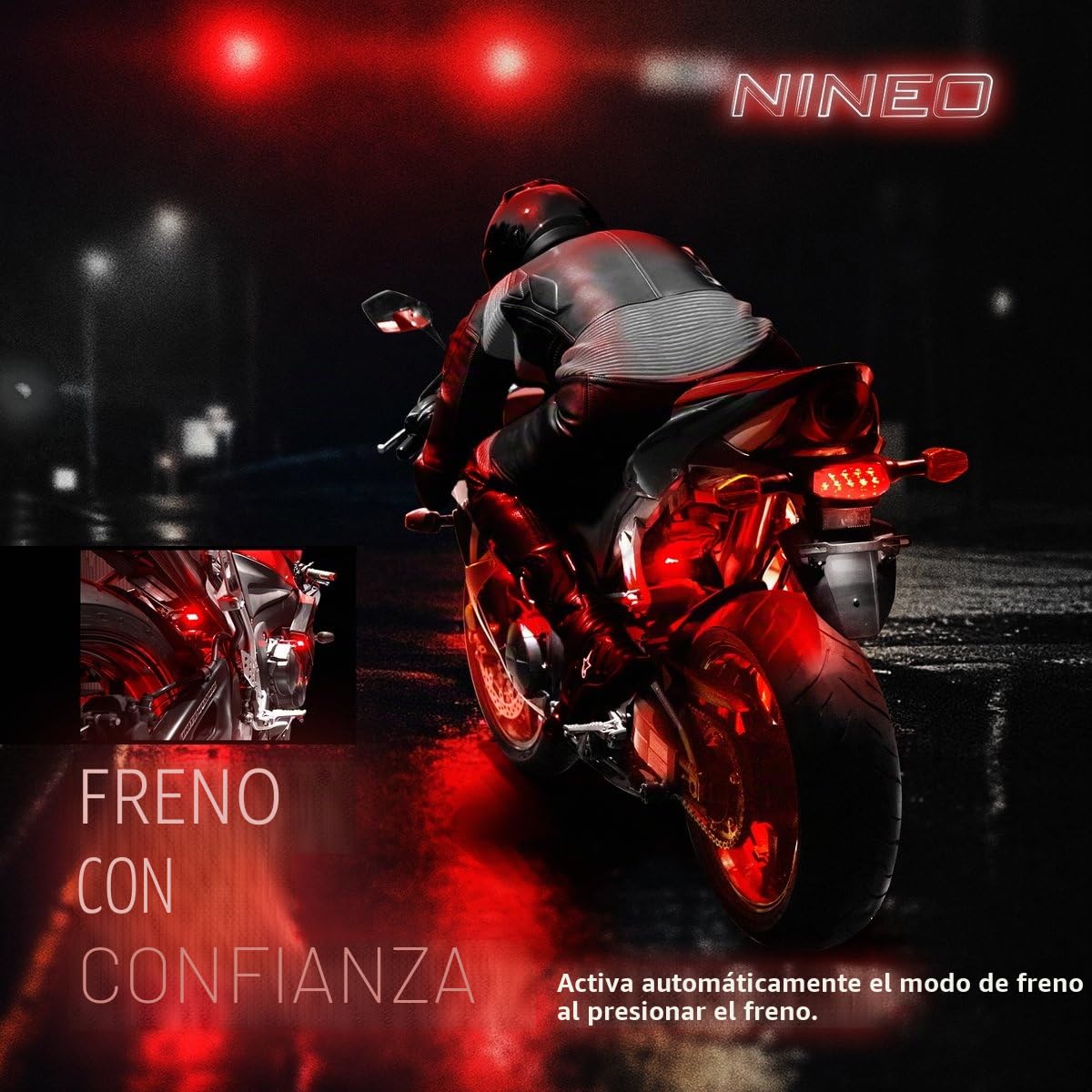 NINEO Kit de 8 luces LED RGB para motocicleta, luces subterráneas multicolor con función de memoria y luz de freno roja, apto para Street Glide, Road Glide, Sportster, Dyna, Softail, Iron, Touring