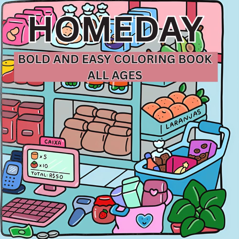 homeday: bold and easy coloring book all ages