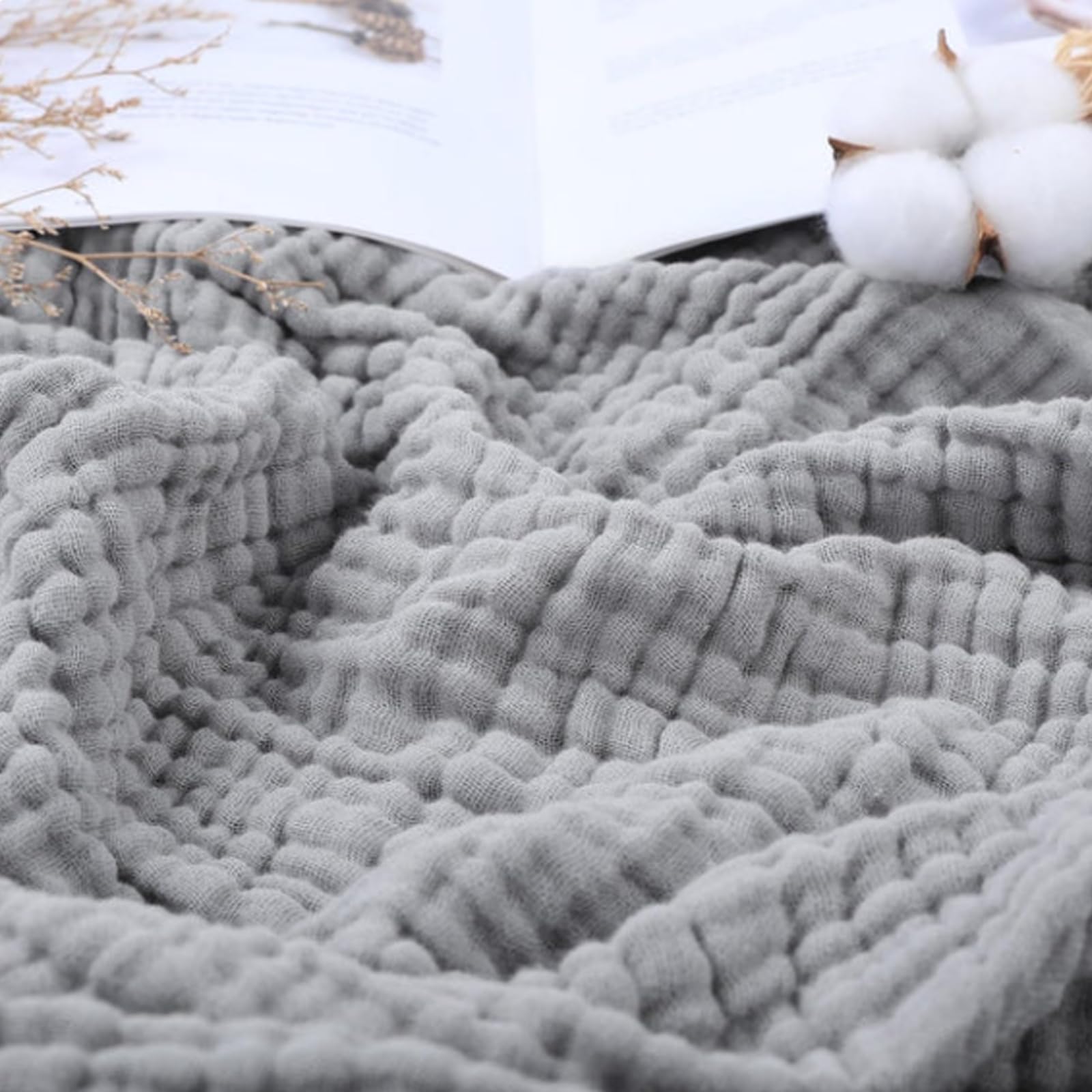 100% bawełna muślinowa koc dla dorosłych do przewijania i przytulnej narzuty na sofę łóżko podróż; miękka pościel letnia 130 x 150 cm idealna do przytulnego snu