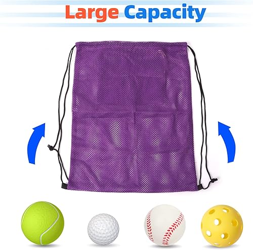 Miniatura 5 de GSE Bolsa deportiva de malla para niños y adultos. Bolsa de equipo deportivo de malla para pelotas deportivas, playa, viajes, gimnasio, natación,