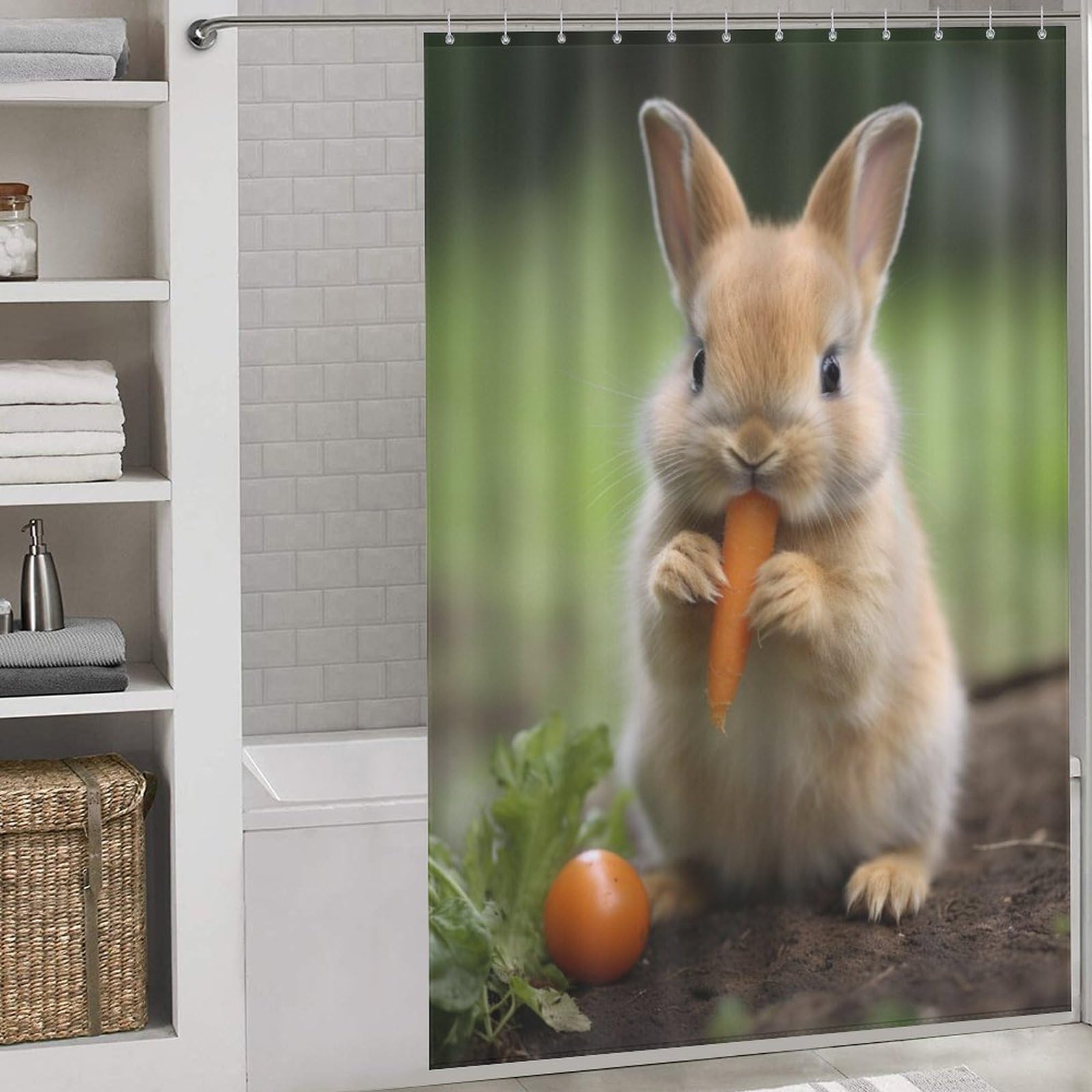 Rideau de douche lapin pour égayer la salle de bain des enfants et parents