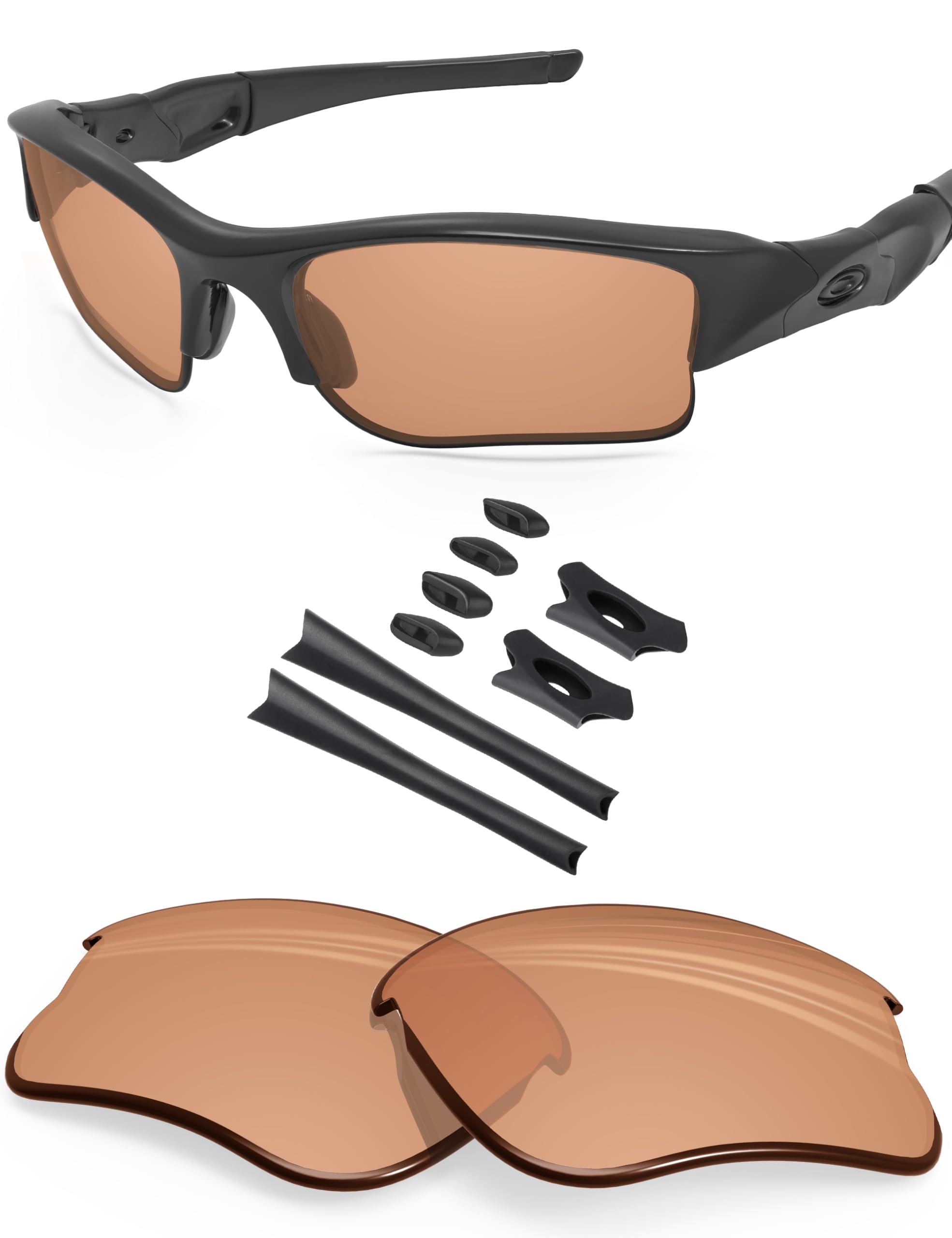 BLAZERBUCK Replacement Lenses &amp; Sock Kit for Oakley Flak Jacket XLJ Sunglass