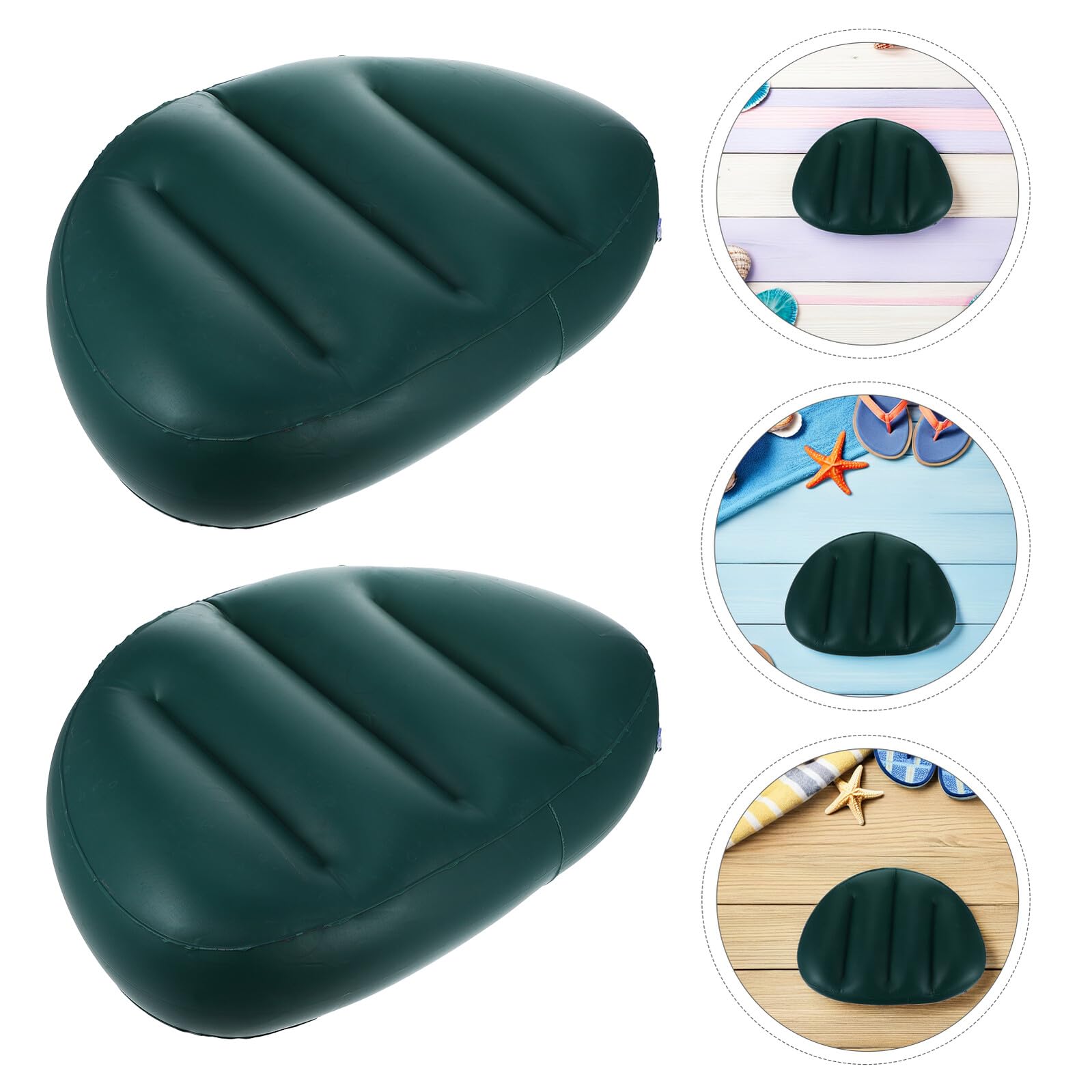 ORFOFE 5 Stück Pack Aufblasbare Kajak Sitzkissen aus PVC Faltbar Schnell Aufblasbar für Angelboote Kanus und Outdoor Wassersport Dunkelgrün