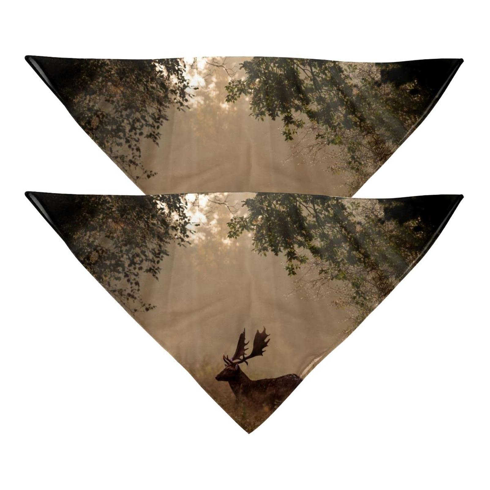 2 Pack Dog Bandana Deer Sunbeam Girl Boy Pet Bibs Dog Scarf Kerchief Washable Bandanas Accessories for Small Medium Large Dogs Puppy Cat Pet