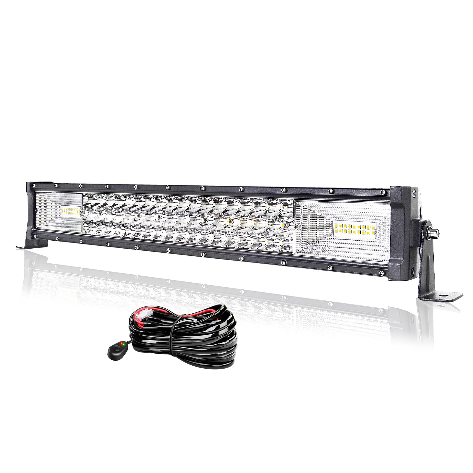Willpower Barra LED 56cm 22 Pollici 270W Fari LED 12V 24V Spot e Inondazione Impermeabile Faretti Faro da Lavoro LED Barra Luci LED per Fuoristrada Auto Trattore Camion 4x4 Barca ATV con Cablaggio