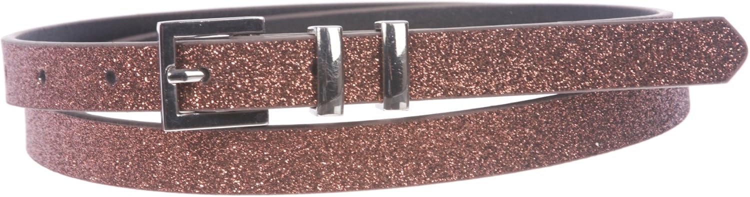 beltiscool Ladies 5/8" Glitter Dress Skinny Belt