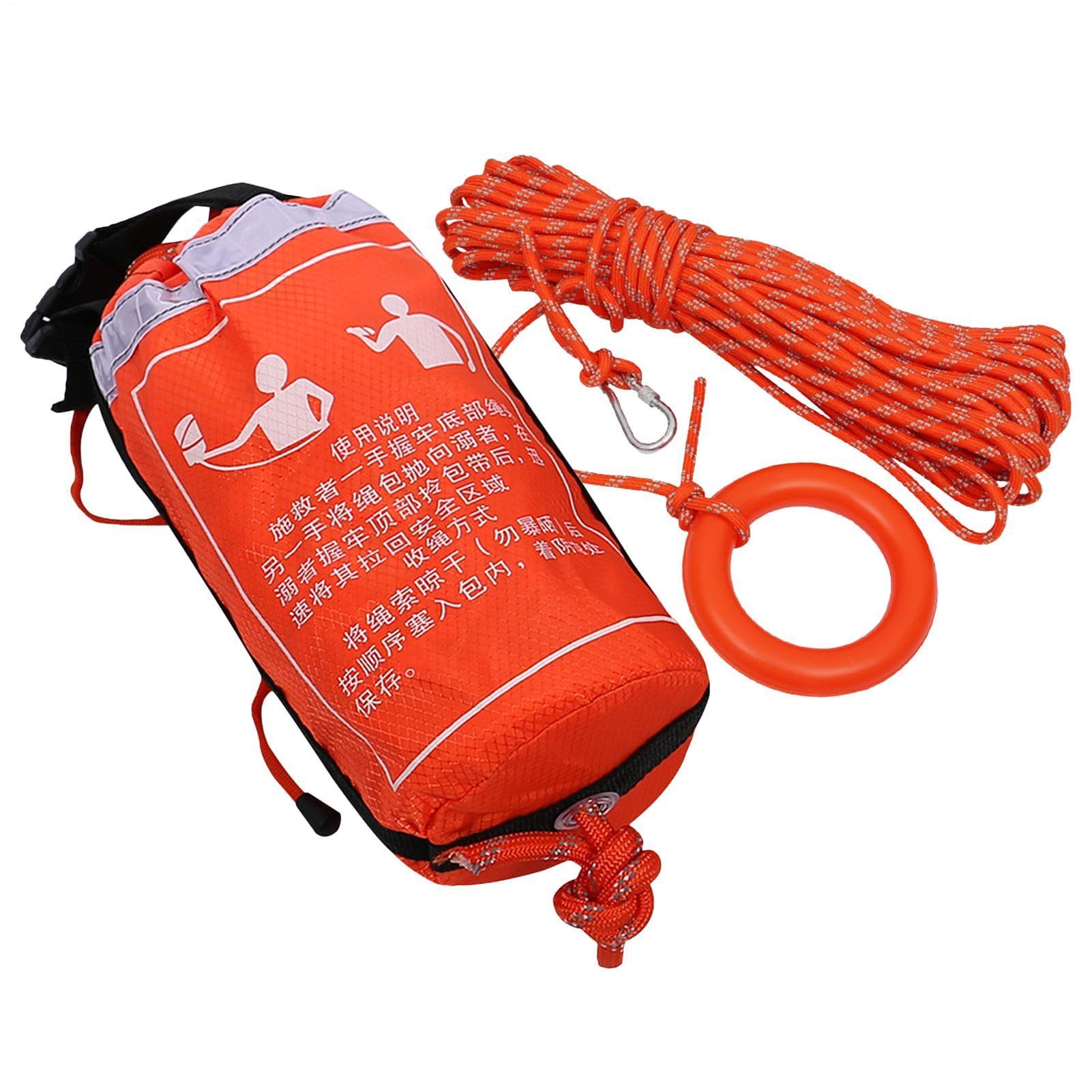 Genérico Dispositivo de Flotación Lanzable Equipo De Seguridad Reflectante | Bolsa Flotante Lanzable Con Cuerda Equipo De Seguridad Náutica Vela Kayak Canoa Rafting Búsqueda Supervivencia Ahogamiento