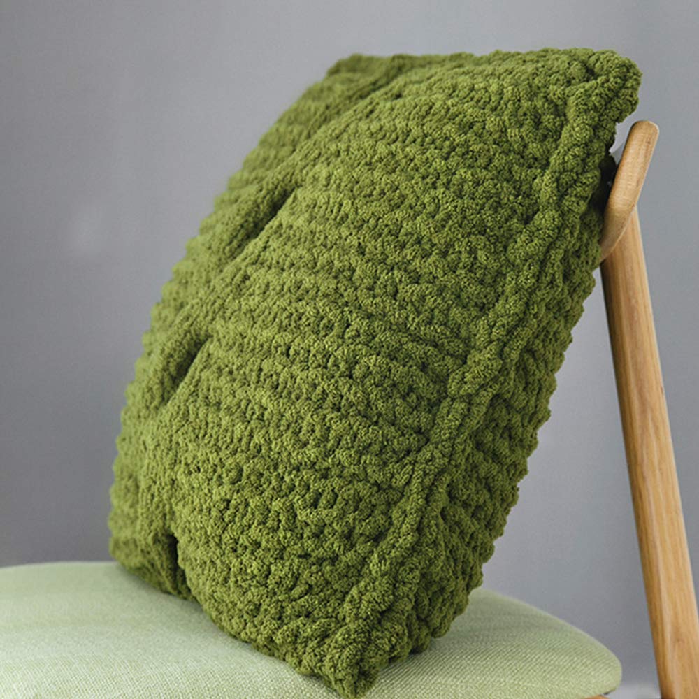 Gruby dzianinowy miękki koc szenilowy masywny wegański materiał dziewiarski 900 g / 1,98 funta(Gray,900g/1.98lb)