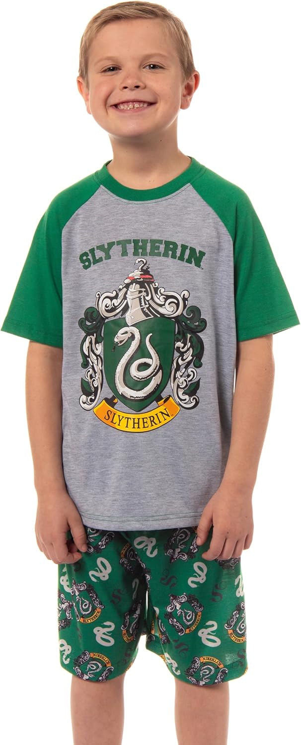 Harry Potter Boys' Hogwarts All Houses Sleep Pajama Set Shorts