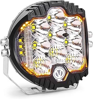 Side Shooter Light, 5 inch Driving Light 50W with DRL Spot Light for Jeep Tractor Toyota Truck ATV 4WD Boat, 12 Months Warranty
