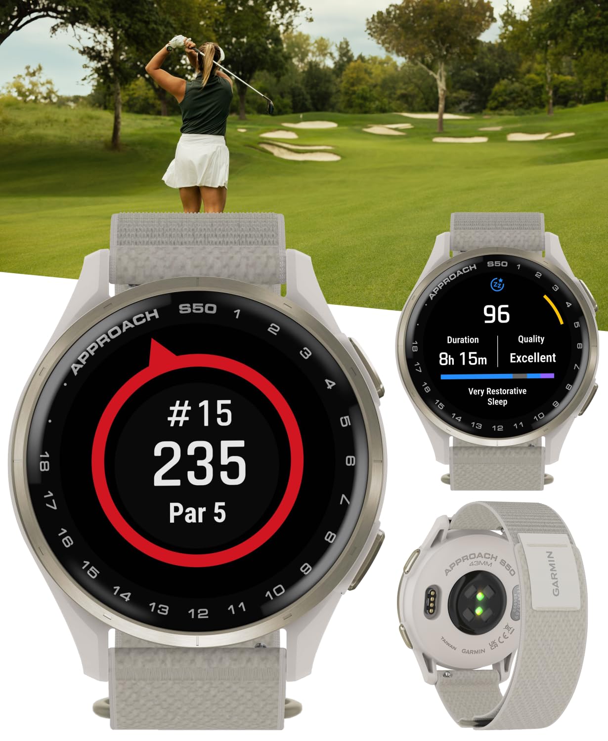 Amazon.com: Garmin Approach S50 Golf GPS Smartwatch Cream Gold