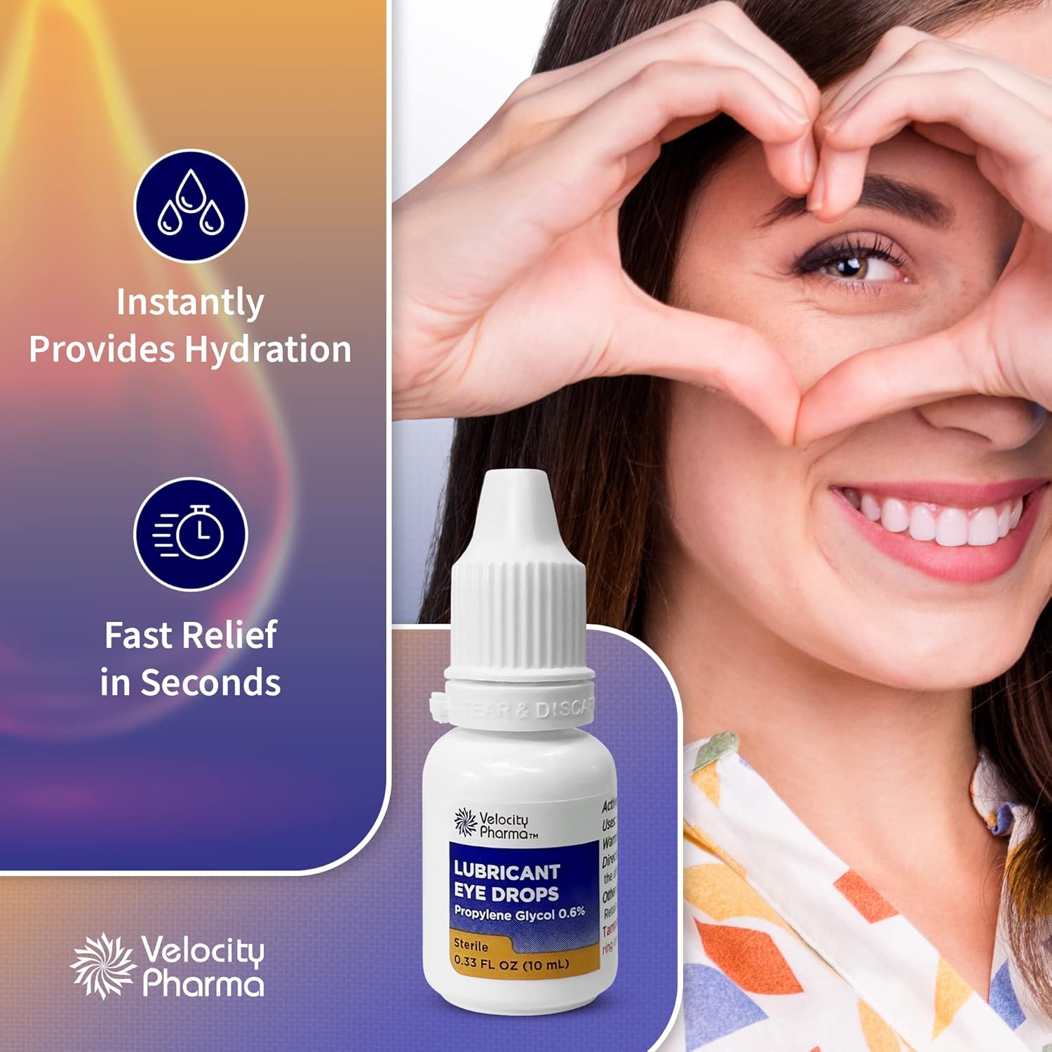 Velocity Pharma Gotas lubricantes para ojos secos alivio calmante de la Velocity Pharma Gotas lubricantes para ojos secos alivio calmante de la