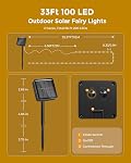 Éclairage à cordes solaires en extérieur étanche, 2 Boîtes Total 66FT 200 LED Lumières de fée solaire avec 8 Modes de lumière, lucarne solaire lumières extérieures pour jardin de jardin de cour de patio Noël (blanc chaud) & Lumières solaires intérieures