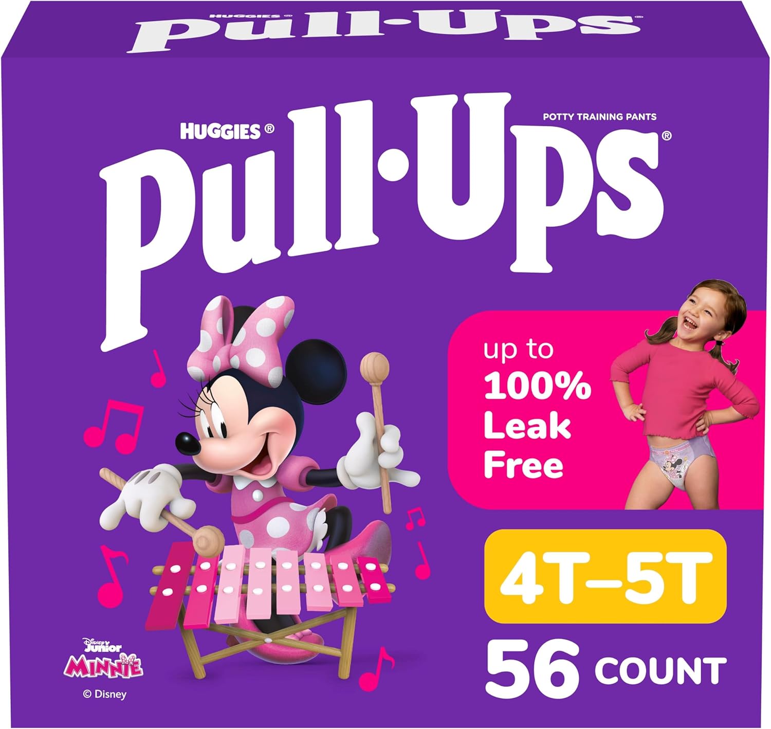 Pull-Ups Girls' Potty Training Pants, Size 4T-5T Training Underwear (38-50 lbs), 56 Count 4T-5T 56