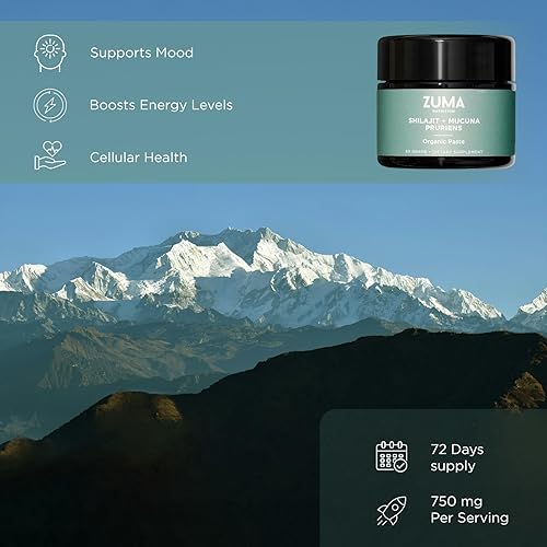 Miniatura 8 de Zuma Nutrition Shilajit con pasta de extracto de mucuna, hecha con miel, mezcla de aminoácidos y ácido fúlvico, pasta rica en minerales para