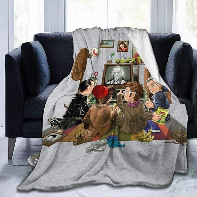 NUJSHF Doctor Who 50 Years Of The Doctor Fleece Flannel Throw Blanket Lightweight Ultra-Soft Warm Bed Blanket Fit Sofa Suitable, 130cm x150cm