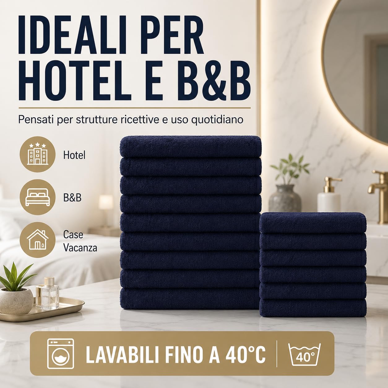 Corredocasa Set 24 Asciugamani in Morbida Spugna 100% Cotone, Made in Italy - Kit da 12 Asciugamani Viso e 12 Asciugamani Ospite - Perfetto per Hotel e B&B (Grigio)