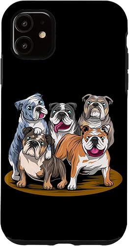 Carcasa para iPhone 11, diseño de bulldogs