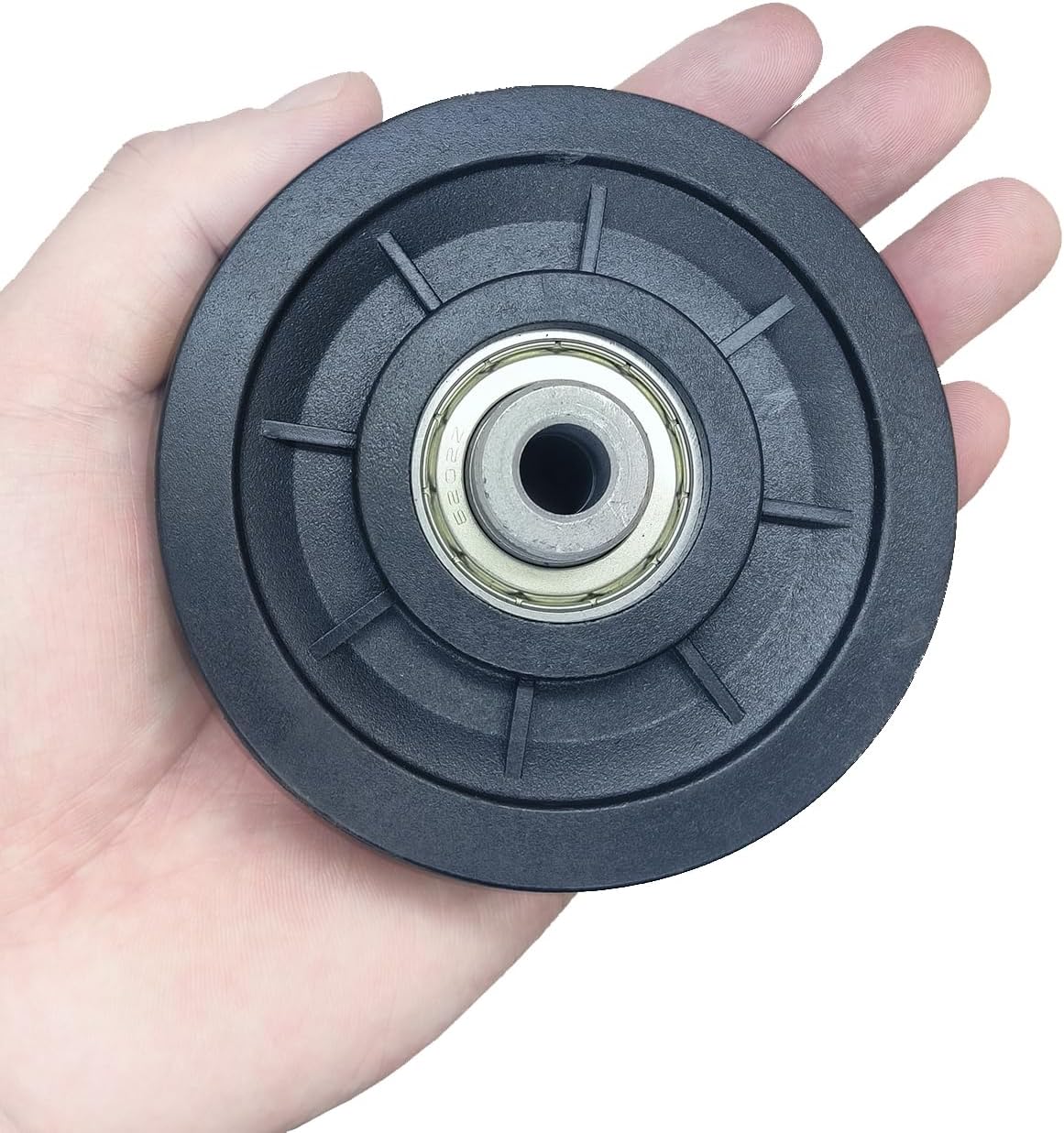 Pulley Wheel Bearing 90mm Nylon - Universal Pulleys for Gym Cable Machine Smith Machine Garage Barn Door Parts Weight Lifting System Replacement LAT Pulldown Attachment (6, Silver Center)