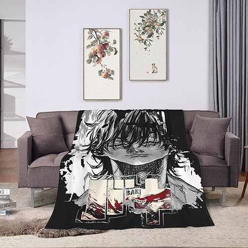 Miniatura 8 de Manta de anime Baki The Grappler Baki Hanma de microforro polar ultra suave, acogedora y cálida, adecuada para todas las salas de