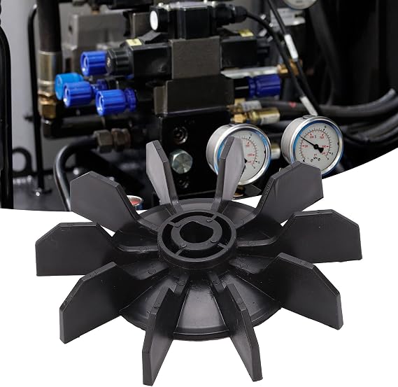 Air Compressor Fan Blade Quiet Cooling Replacement for Small Compressors Plastic Black 135mm OD 14mm D Shaft Hole Direct Motor Fan Blade 1 Pack