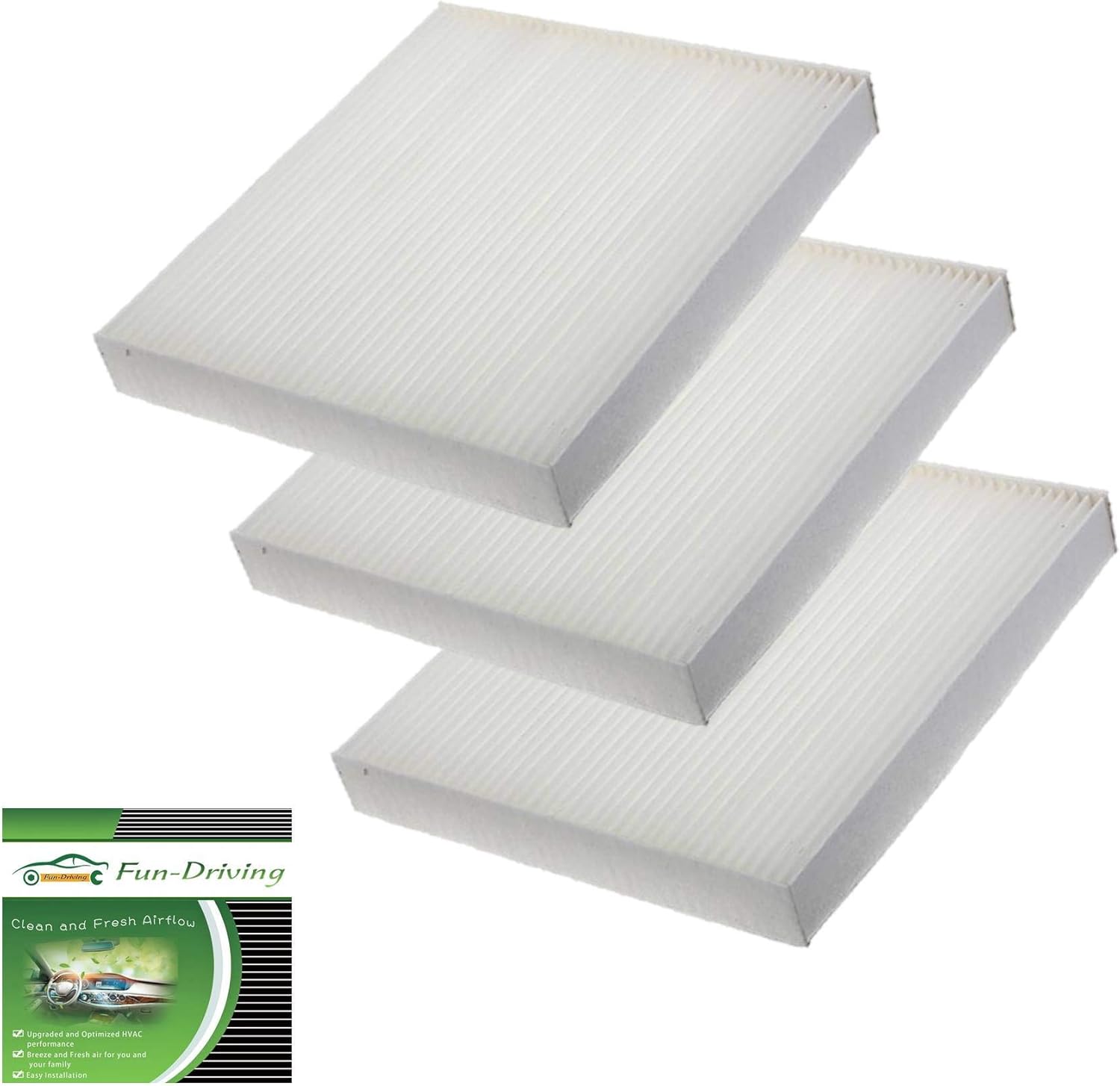 FUN-DRIVING 3 Pack White FD134 Cabin Air Filter,Replacement for 80292-SDA-A01,80292-SEC-A01,80292-T0G-A01