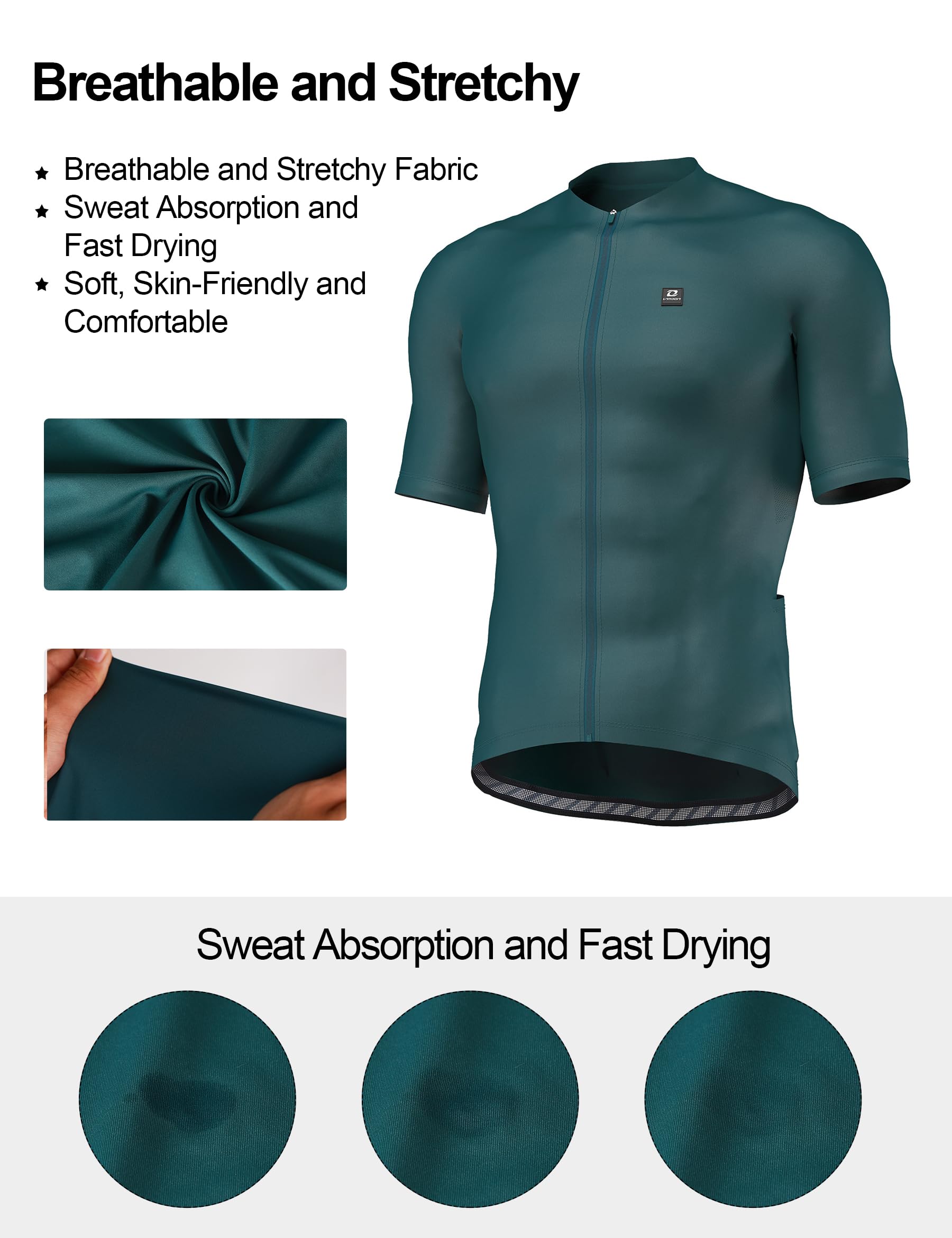 LAMEDA Maglia Ciclismo Uomo Estiva Maglia MTB con Maniche Corte Maglia Bici da Strada Professionale Traspirante Asciugatura Rapida