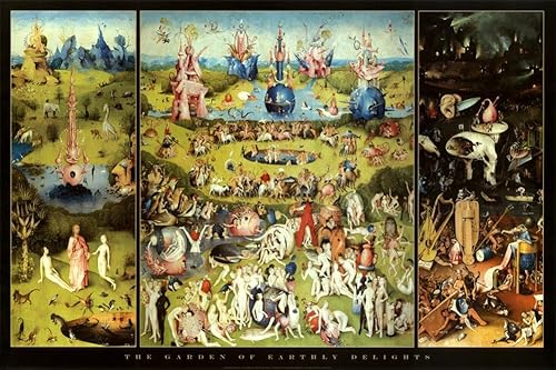 Hieronymus - Póster artístico de Bosch Garden of Earthly Delights (36 x 24 pulgadas)