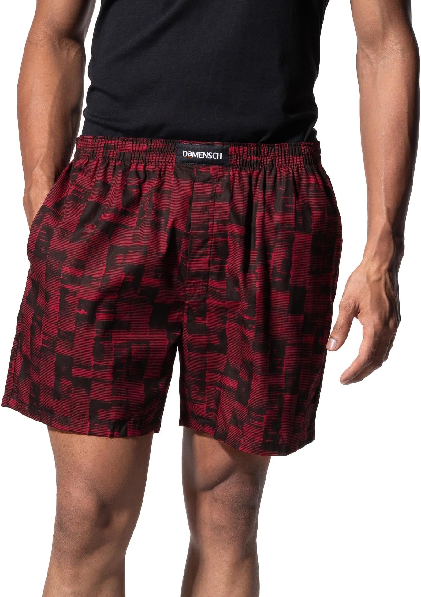 DAMENSCH Regular Fit Solid 100% Soft & Durable Cotton Boxer Shorts Dual Pockets Anti-Bacterial Moisture Wicking Microfibre Waistband Ultra-Light Boxers for Men