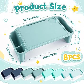 Supervitae 16 Pcs Kids Lap Desk & Flexible Seating Classroom, Bule & Green