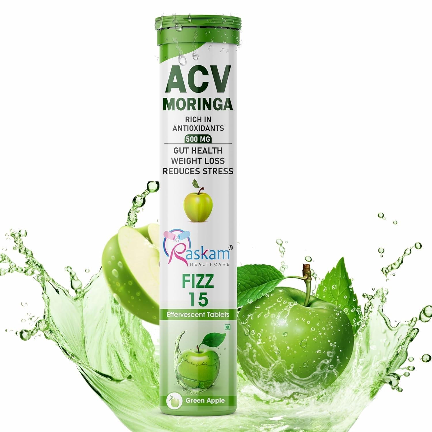 Healthcare ACV Moringa 15 Effervescent Tablets 500mg Apple Cider Vinegar With No Added Sugar For Gut Health | Immunity Booster | Weight Loss | (Pack of 4, Refreshing Green Apple Flavour) — Amazon image 25