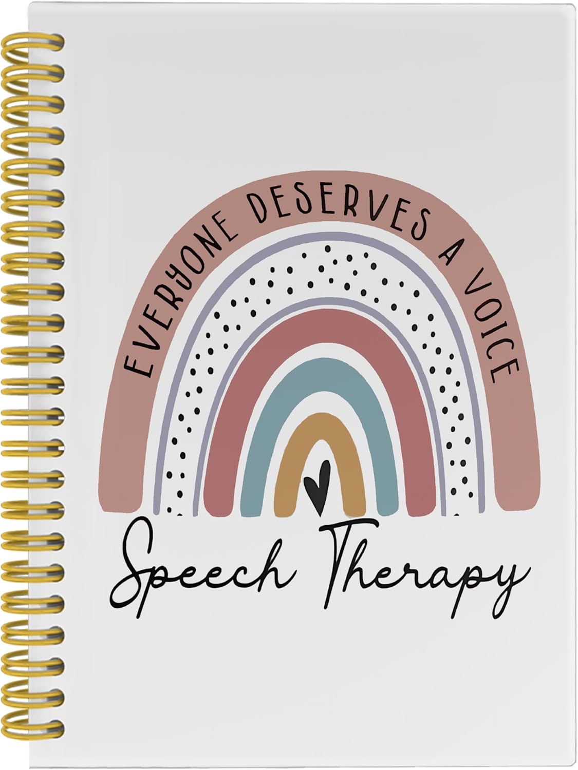 Speech Therapy Notebook Journal, Speech Pathologist Gifts, Speech Language Pathologist Gifts, SLP Gifts, Everyone Deserves a Voice Rainbow Spiral Notebook 5.5x8.3 with 164 Pages