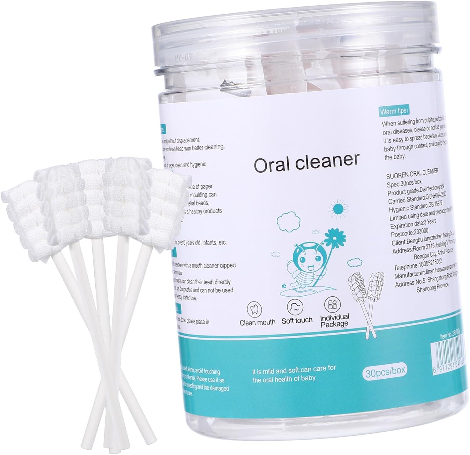 VICASKY 30Pcs Toothbrush and Tongue Cleaner Oral Cleaner Gauze for Safe Durable Absorbent Fabric Use at Home and Travel