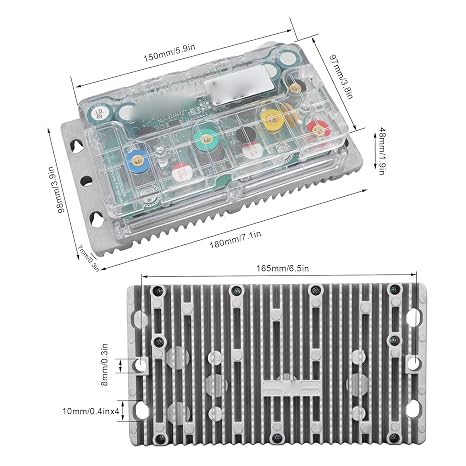 DC Brushless Motor Speed Controller, 72V 260A SineWave Controller, Transparent Case for 2000W QS Motor, ABS B12 (YCK072080D)