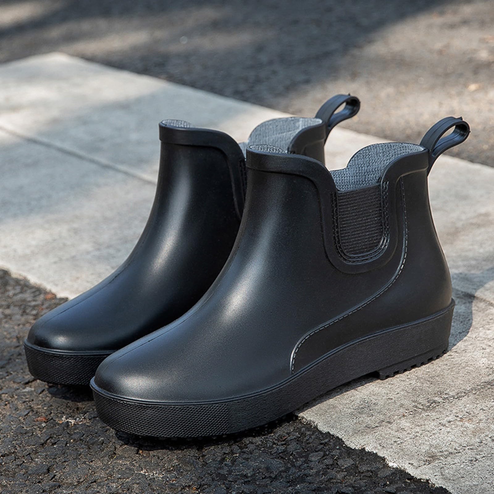 Botas de goma cortas para mujer, botas de lluvia impermeables, botas de goma, botas de lluvia, botas de tobillo, antideslizantes, botas de jardín, botas de lluvia, botas de caña corta, botines