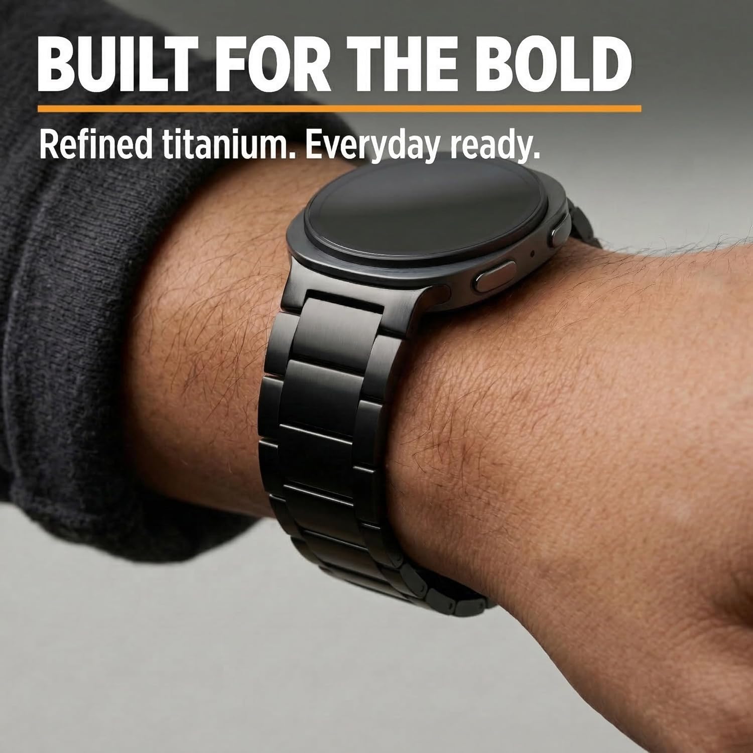 Ultra Supply Co. Titanium Band Compatible with Samsung Galaxy Watch 8 Classic 46mm 44mm 40mm - Metal Strap with Folding Buckle and Scratch-Proof DLC Coating, Waterproof, One Size Fits All