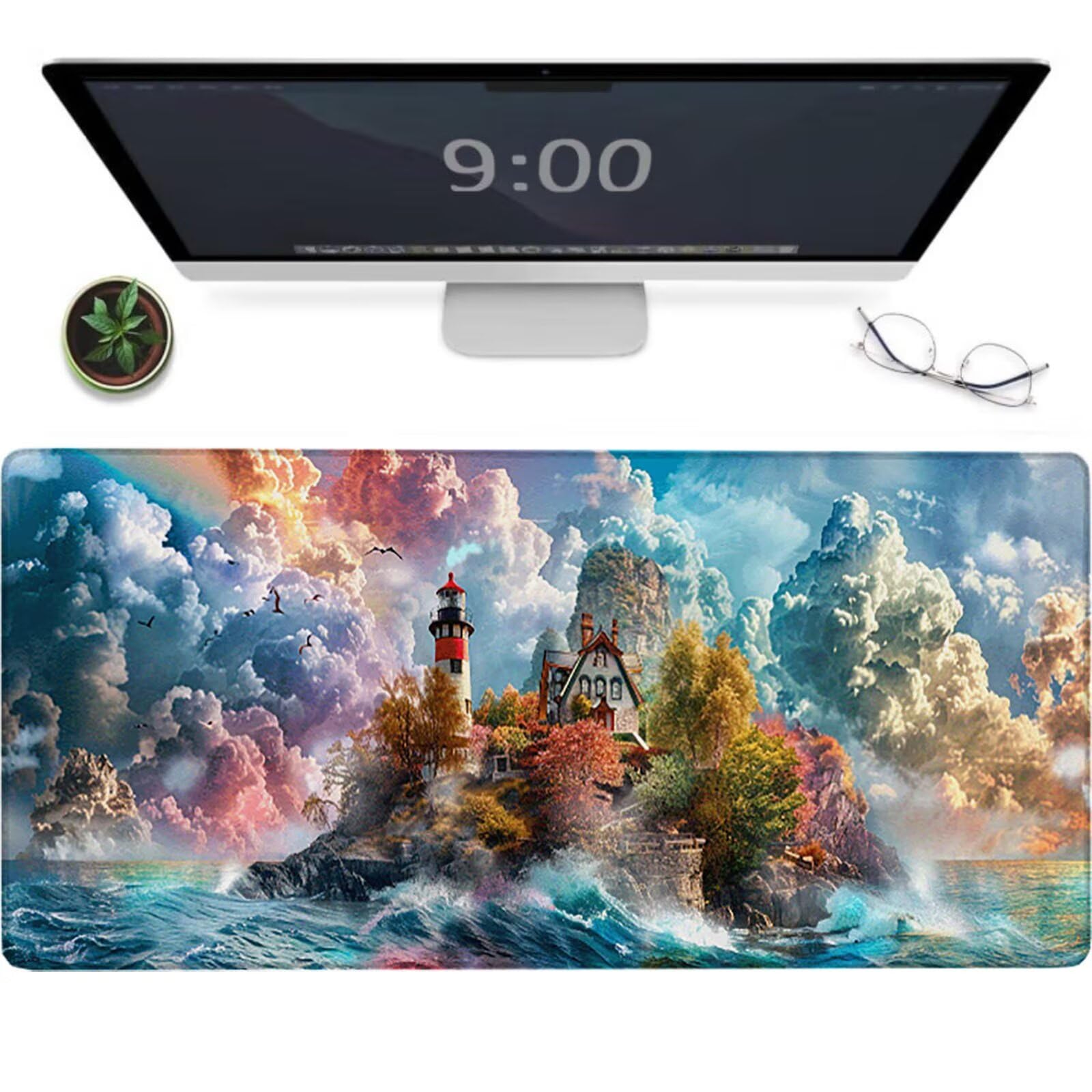 Podkładka pod mysz dla graczy 1600 x 800 x 3 mm, duża niebieska podkładka pod mysz, wodoodporna i antypoślizgowa podkładka pod mysz, wielofunkcyjna duża podkładka pod klawiaturę i mysz, dekoracja domu