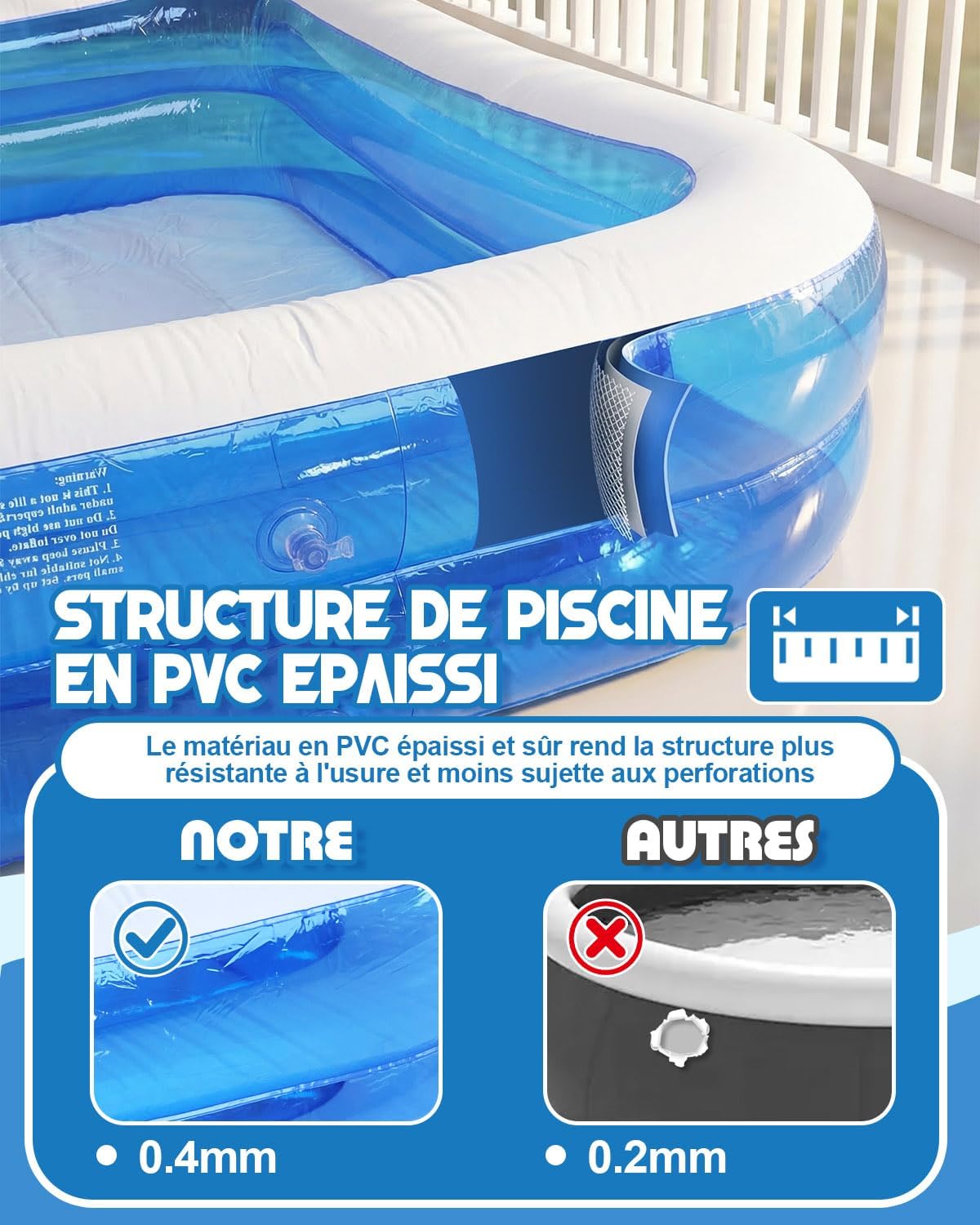 piscine gonflable – vue détaillée