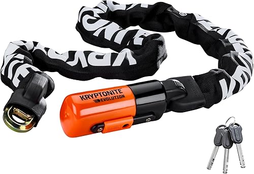 Kryptonite Evolution 1012 - Candado de cadena para bicicleta, 4 pies de largo, cadena de acero de 0.394 in, resistente, antirrobo, vendido, seguro,